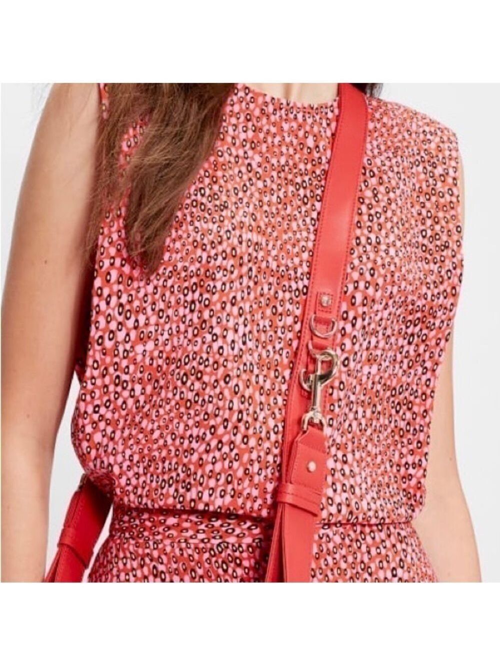 Ted BAKER pink patterned sleeveless blouse. NWT Size 3 (US size 8/10)